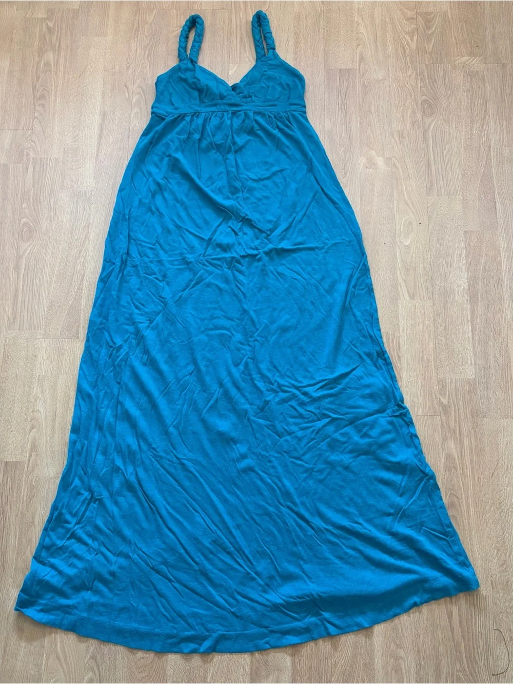 Lucky Brand Turquoise Blue Maxi summer sundress Skirt Dress Spaghetti Straps XS